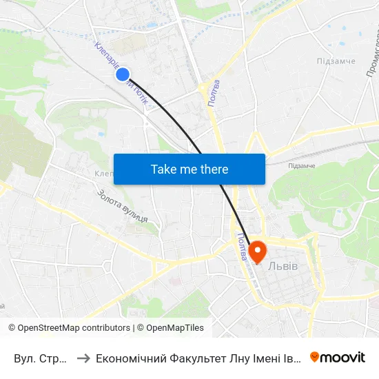 Вул. Струмок to Економічний Факультет Лну Імені Івана Франка map