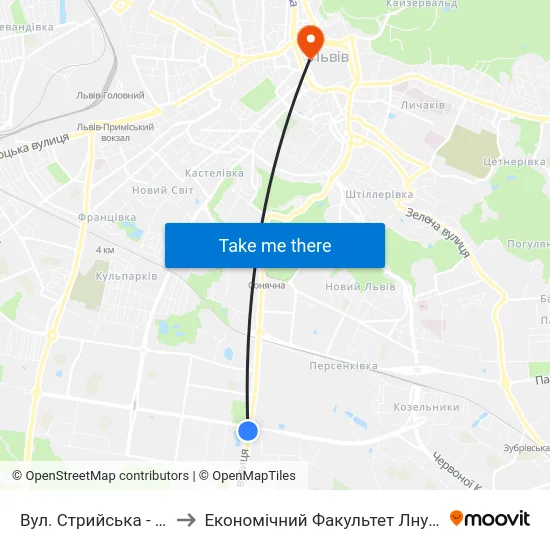 Вул. Стрийська - Вул. Наукова to Економічний Факультет Лну Імені Івана Франка map