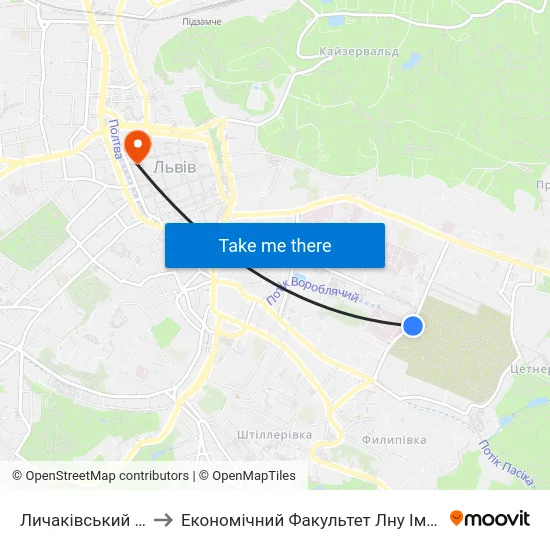 Личаківський Цвинтар to Економічний Факультет Лну Імені Івана Франка map