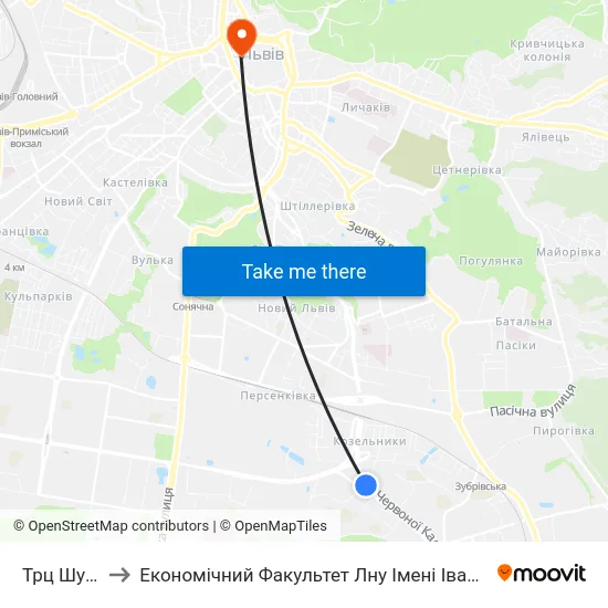 Трц Шувар to Економічний Факультет Лну Імені Івана Франка map