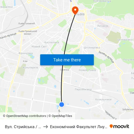 Вул. Стрийська / Вул. Наукова to Економічний Факультет Лну Імені Івана Франка map