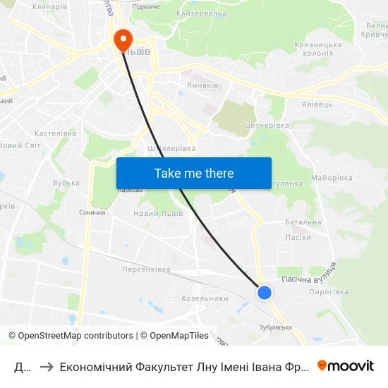 Дбк to Економічний Факультет Лну Імені Івана Франка map