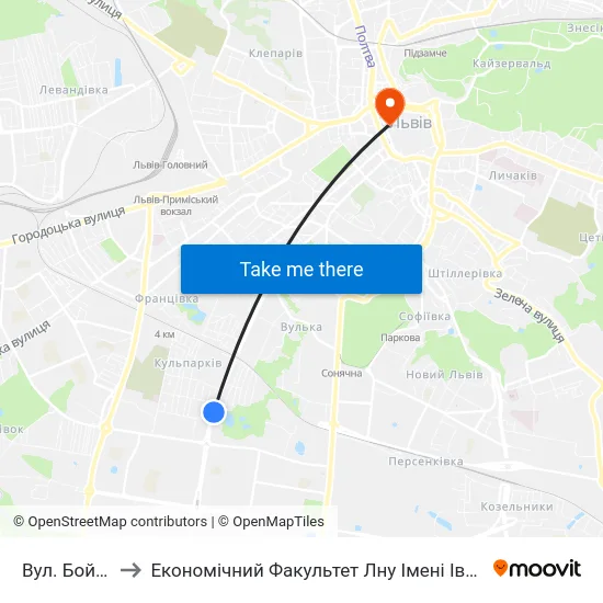 Вул. Бойчука to Економічний Факультет Лну Імені Івана Франка map