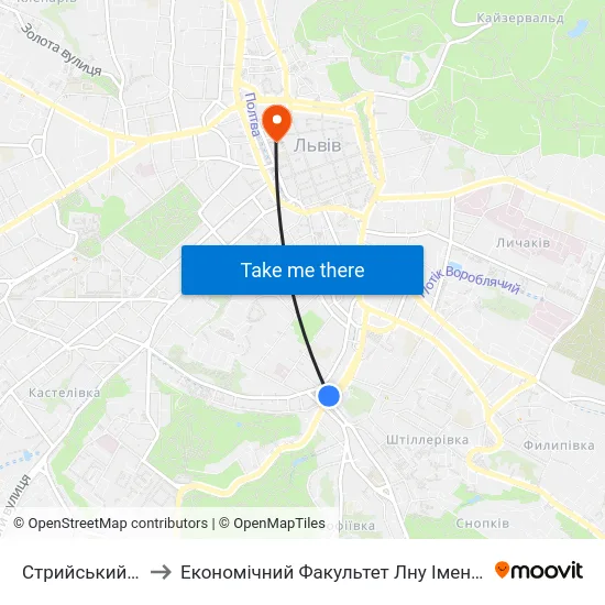 Стрийський Ринок to Економічний Факультет Лну Імені Івана Франка map