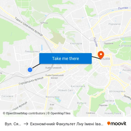 Вул. Сяйво to Економічний Факультет Лну Імені Івана Франка map