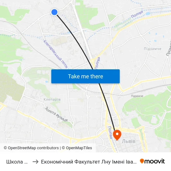 Школа №23 to Економічний Факультет Лну Імені Івана Франка map