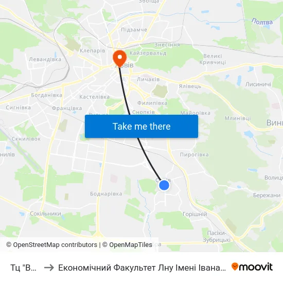 Тц "Вам" to Економічний Факультет Лну Імені Івана Франка map