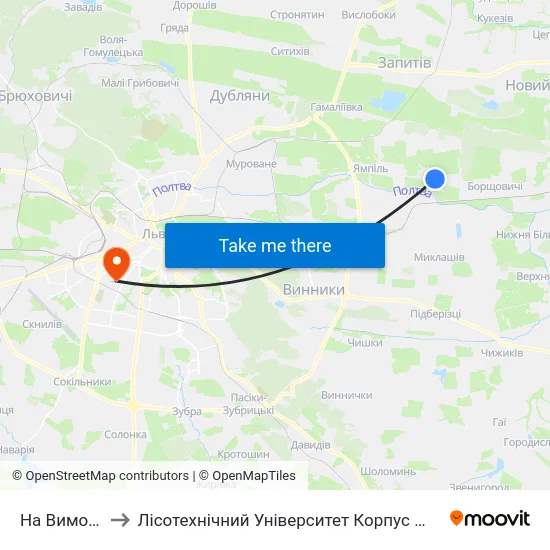 На Вимогу to Лісотехнічний Університет Корпус № 1 map