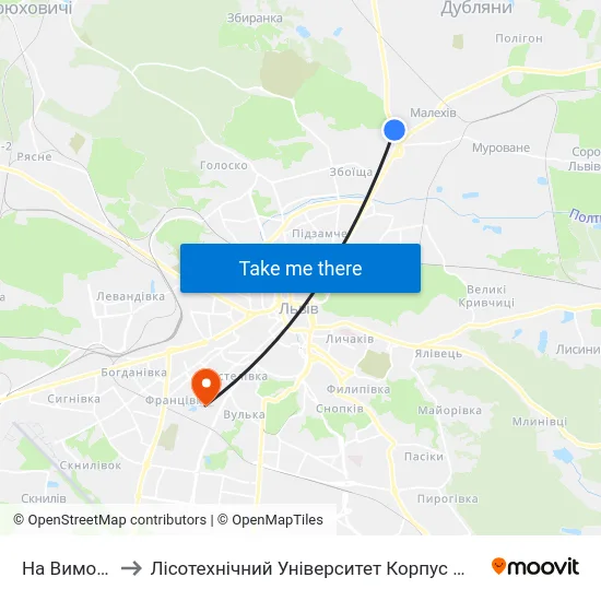 На Вимогу to Лісотехнічний Університет Корпус № 1 map