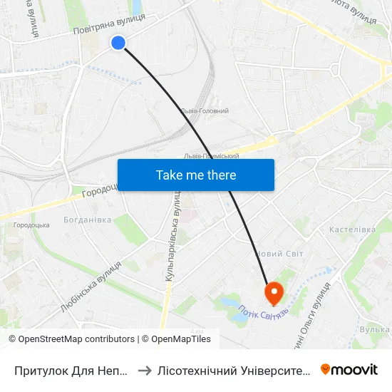 Притулок Для Неповнолітніх to Лісотехнічний Університет Корпус № 1 map