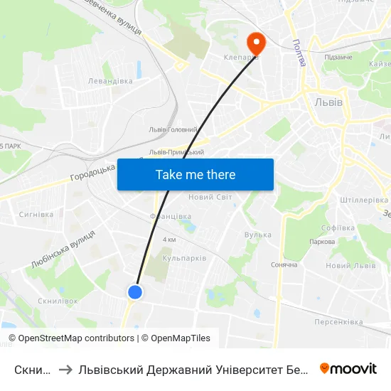 Скнилівок to Львівський Державний Університет Безпеки Життєдіяльності map