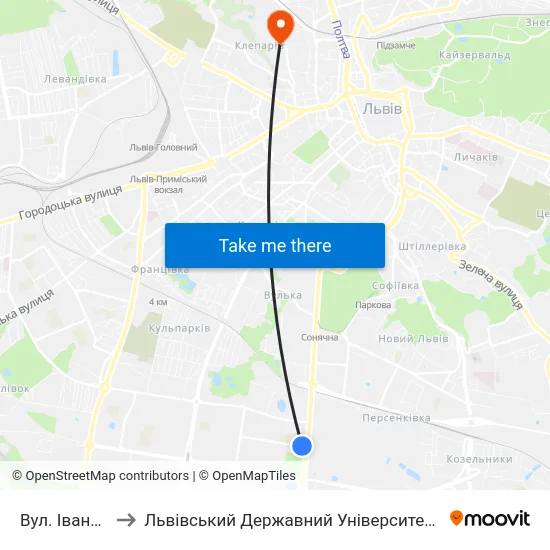 Вул. Івана Рубчака to Львівський Державний Університет Безпеки Життєдіяльності map