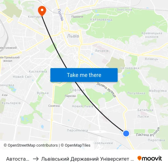 Автостанція №5 to Львівський Державний Університет Безпеки Життєдіяльності map