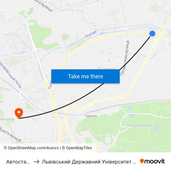 Автостанція №2 to Львівський Державний Університет Безпеки Життєдіяльності map