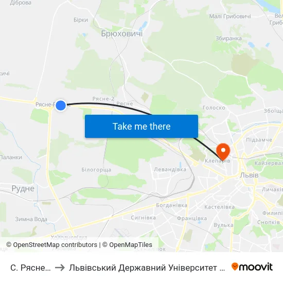С. Рясне-Руське to Львівський Державний Університет Безпеки Життєдіяльності map