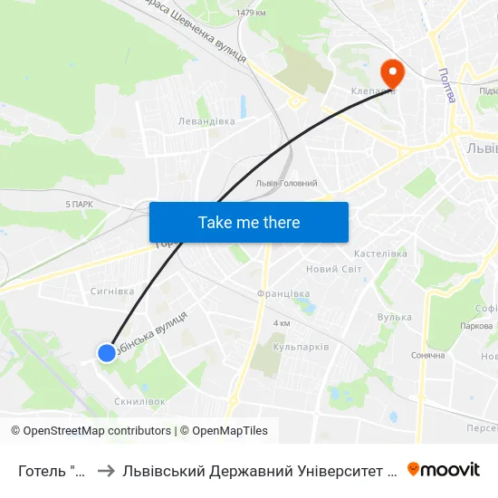 Готель "Тустань" to Львівський Державний Університет Безпеки Життєдіяльності map