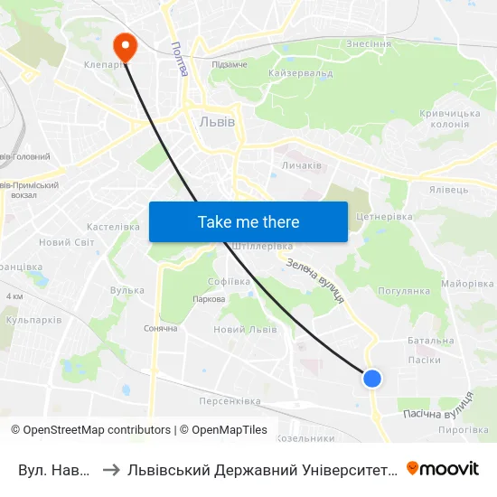 Вул. Навроцького to Львівський Державний Університет Безпеки Життєдіяльності map