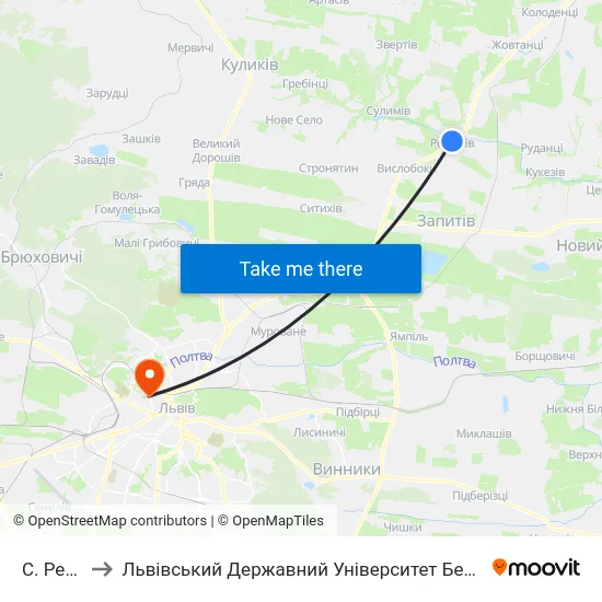 С. Ременів to Львівський Державний Університет Безпеки Життєдіяльності map