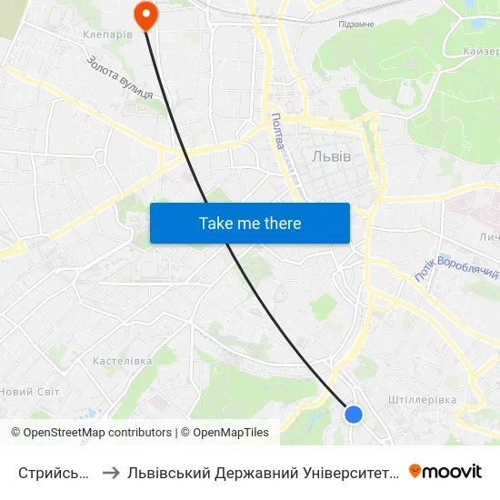 Стрийський Парк to Львівський Державний Університет Безпеки Життєдіяльності map