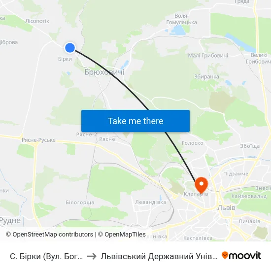 С. Бірки (Вул. Богдана Хмельницького) to Львівський Державний Університет Безпеки Життєдіяльності map