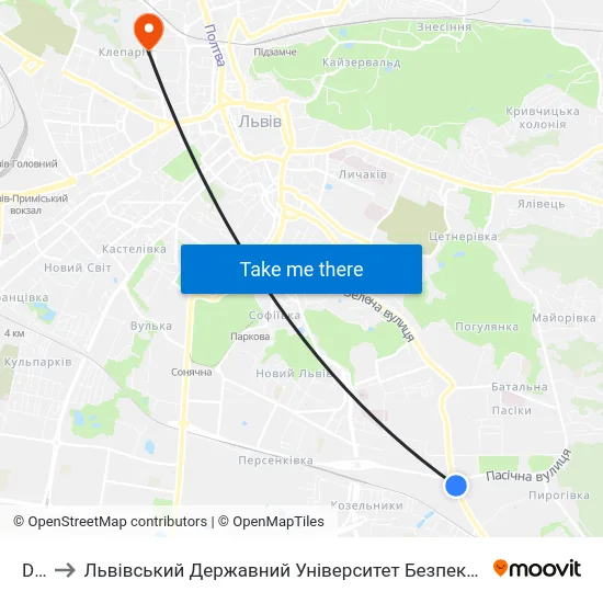 Dbk to Львівський Державний Університет Безпеки Життєдіяльності map