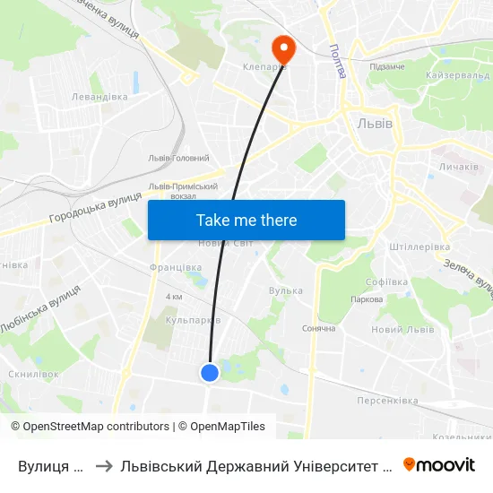 Вулиця Бойчука to Львівський Державний Університет Безпеки Життєдіяльності map