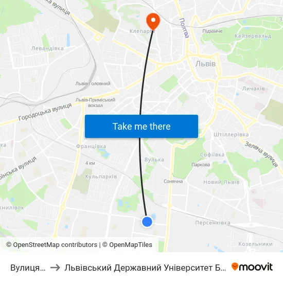 Вулиця Янева to Львівський Державний Університет Безпеки Життєдіяльності map