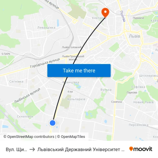 Вул. Щирецька to Львівський Державний Університет Безпеки Життєдіяльності map