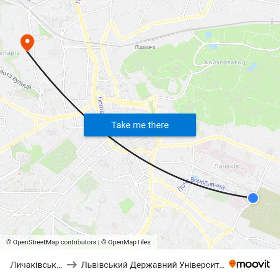 Личаківський Цвинтар to Львівський Державний Університет Безпеки Життєдіяльності map