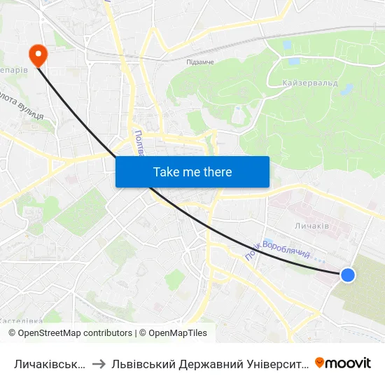 Личаківський Цвинтар to Львівський Державний Університет Безпеки Життєдіяльності map
