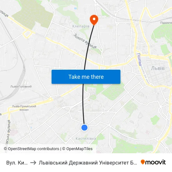 Вул. Київська to Львівський Державний Університет Безпеки Життєдіяльності map