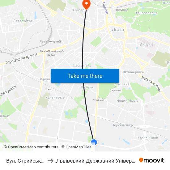 Вул. Стрийська / Вул. Наукова to Львівський Державний Університет Безпеки Життєдіяльності map