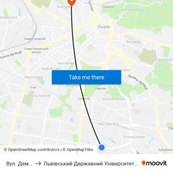 Вул. Демнянська to Львівський Державний Університет Безпеки Життєдіяльності map