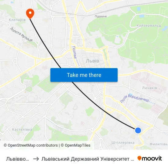 Львівводоканал to Львівський Державний Університет Безпеки Життєдіяльності map