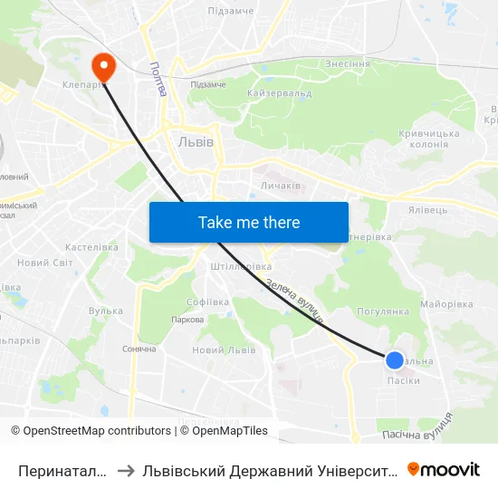 Перинатальний Центр to Львівський Державний Університет Безпеки Життєдіяльності map
