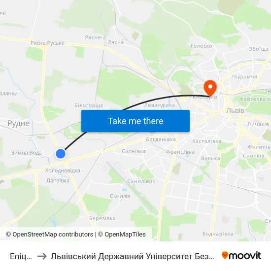 Епіцентр to Львівський Державний Університет Безпеки Життєдіяльності map