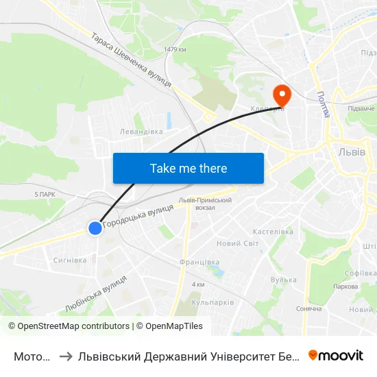 Мотозавод to Львівський Державний Університет Безпеки Життєдіяльності map