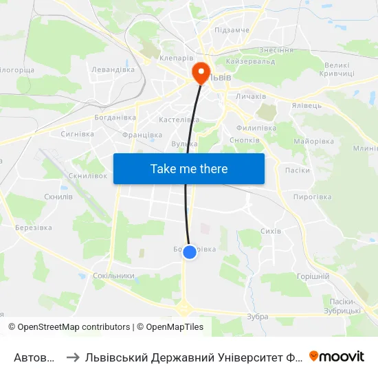 Автовокзал to Львівський Державний Університет Фізичної Культури map