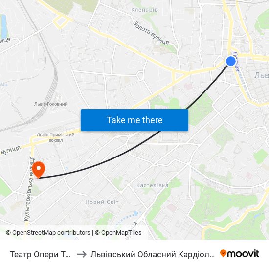 Театр Опери Та Балету to Львівський Обласний Кардіологічний Центр map