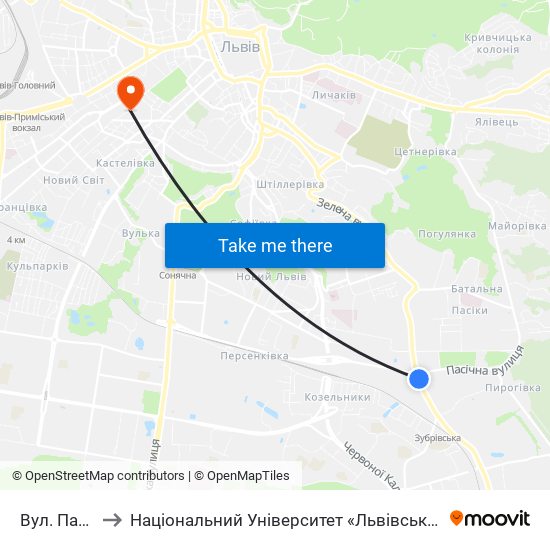 Вул. Пасічна to Національний Університет «Львівська Політехніка» map