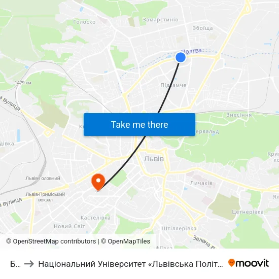 Бті to Національний Університет «Львівська Політехніка» map