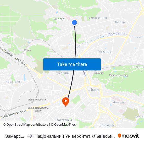 Замарстинів to Національний Університет «Львівська Політехніка» map