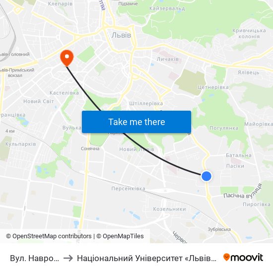 Вул. Навроцького to Національний Університет «Львівська Політехніка» map