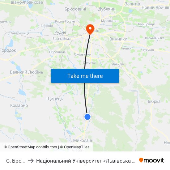 С. Бродки to Національний Університет «Львівська Політехніка» map