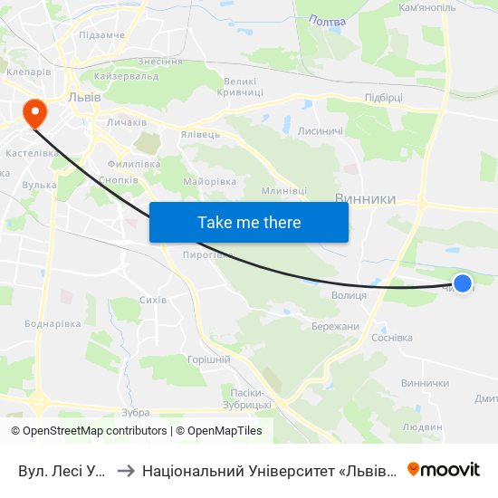 Вул. Лесі Українки to Національний Університет «Львівська Політехніка» map