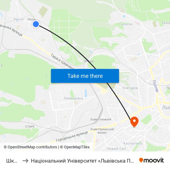 Школа to Національний Університет «Львівська Політехніка» map