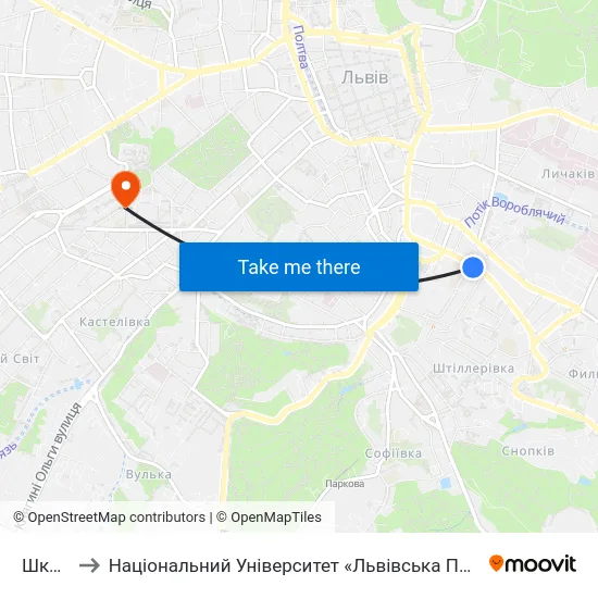 Школа to Національний Університет «Львівська Політехніка» map