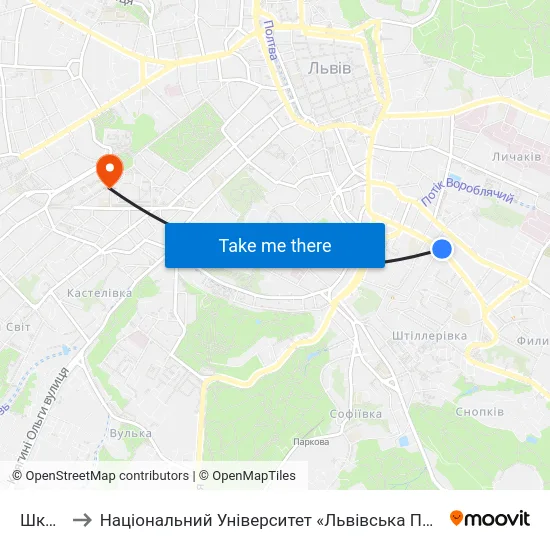 Школа to Національний Університет «Львівська Політехніка» map