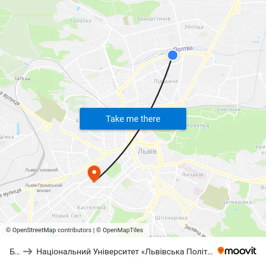 Бті to Національний Університет «Львівська Політехніка» map