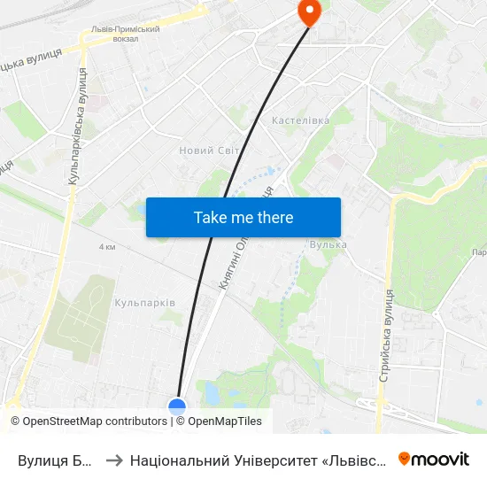 Вулиця Бойчука to Національний Університет «Львівська Політехніка» map